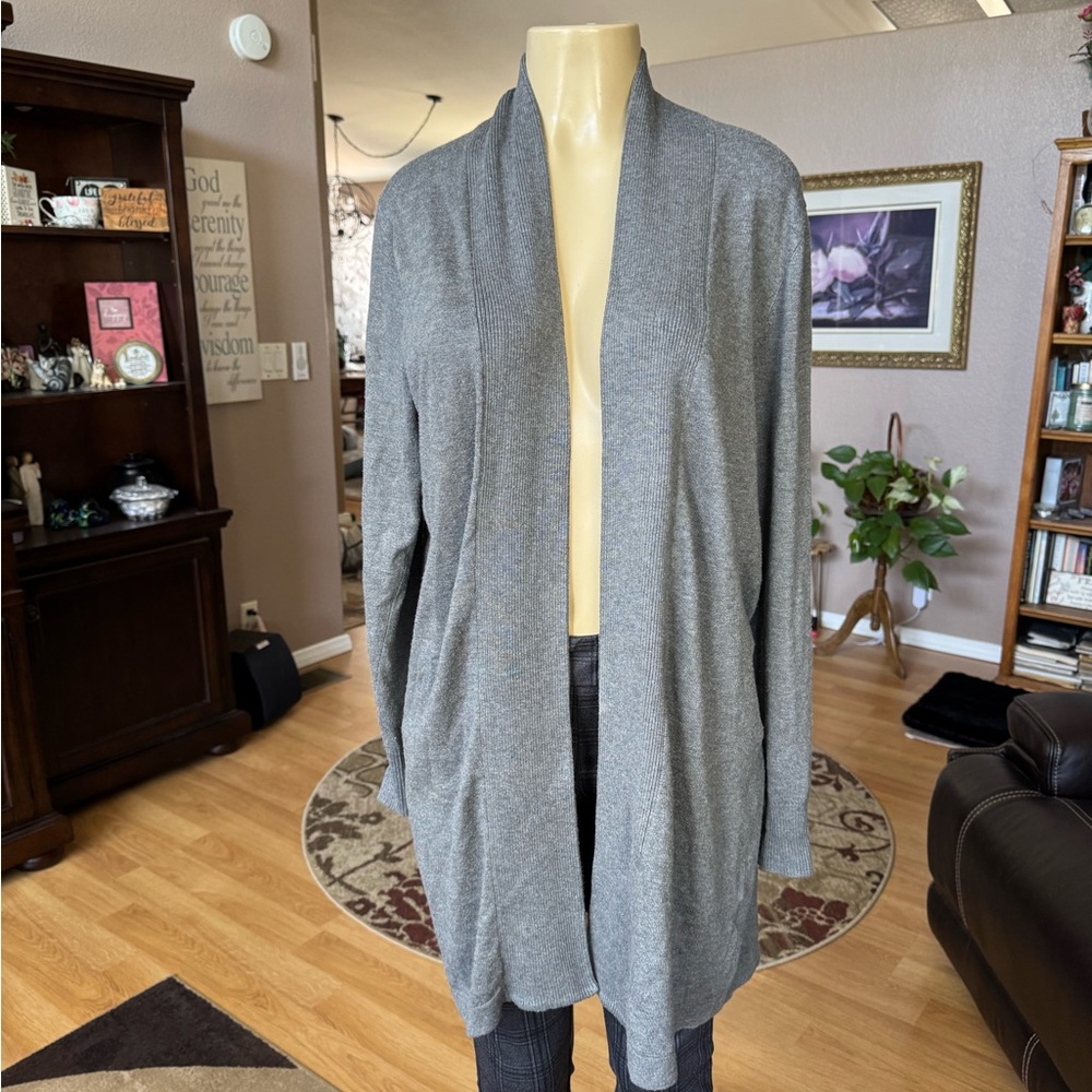 Esperanza gray long sleeve open cardigan-size L